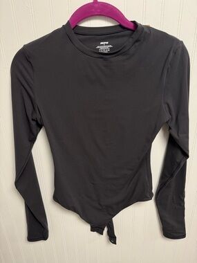 Skims Fits Everybody Long-Sleeve Crewneck Bodysuit NWT Medium Onyx